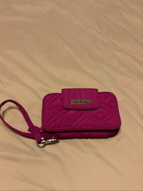 Quilted Fuchsia Wristlet Wallet - Unknown Brand